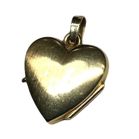 14K Yellow Gold Heart Locket Pendant .78\